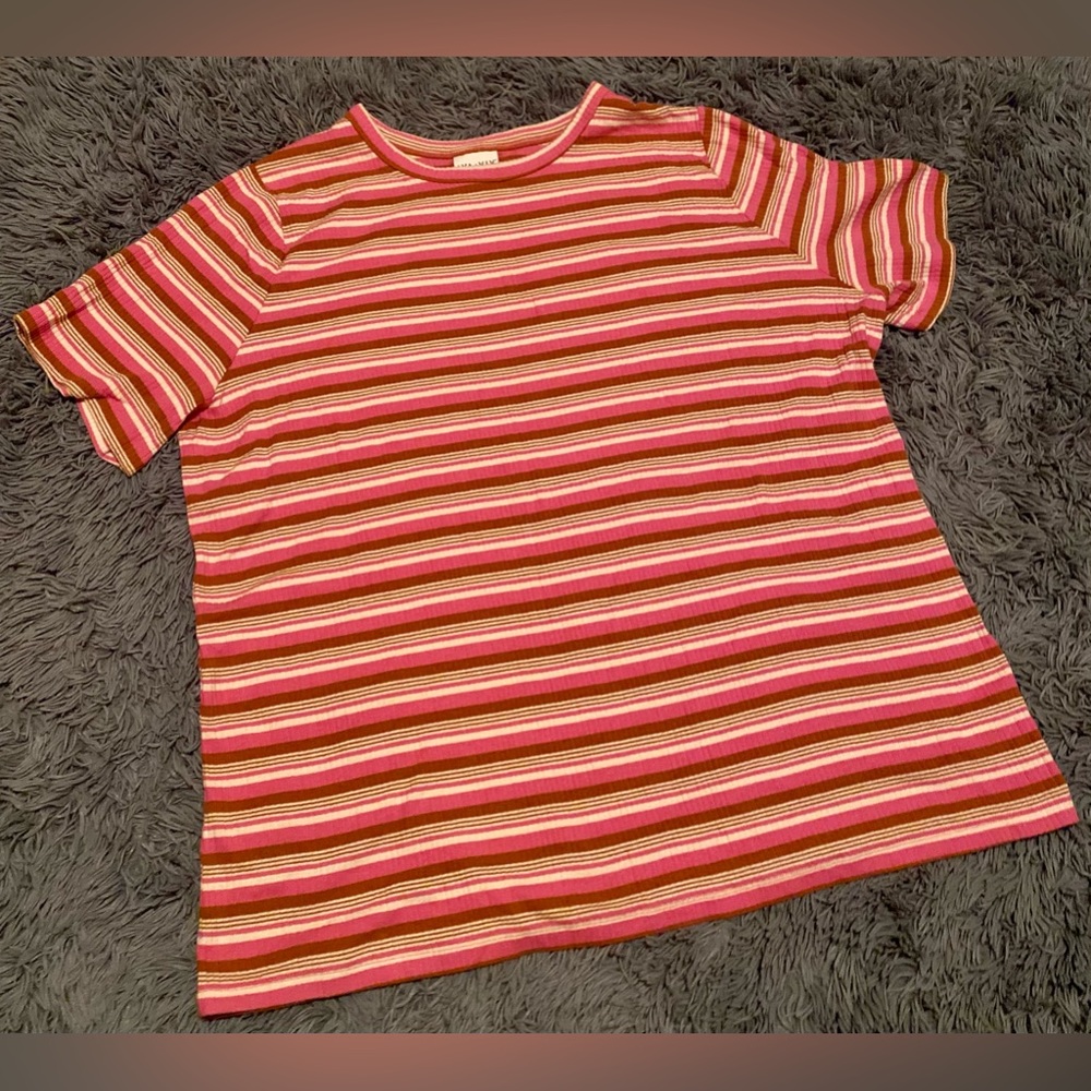 Ava & Viv Plus-Size Women’s Striped Ribbed Top